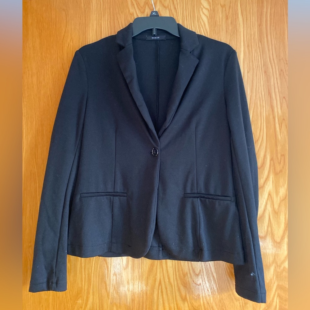 MEGAN Women Button Black Blazer | S-M